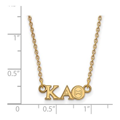 Kappa Alpha Theta Gold-Plated Sterling Silver Sorority Greek Letters Extra Small Necklace – view 2