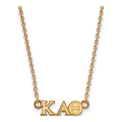 Kappa Alpha Theta Gold-Plated Sterling Silver Sorority Greek Letters Extra Small Necklace