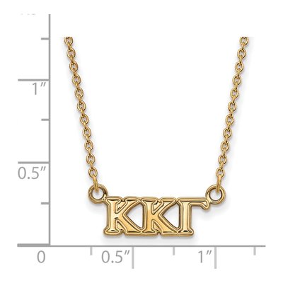 Kappa Kappa Gamma Gold-Plated Sterling Silver Sorority Greek Letters Extra Small Necklace – view 2