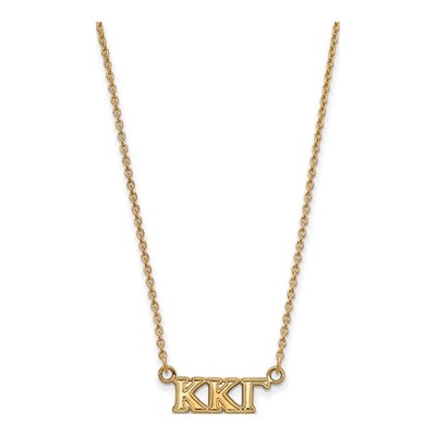 Kappa Kappa Gamma Gold-Plated Sterling Silver Sorority Greek Letters Extra Small Necklace