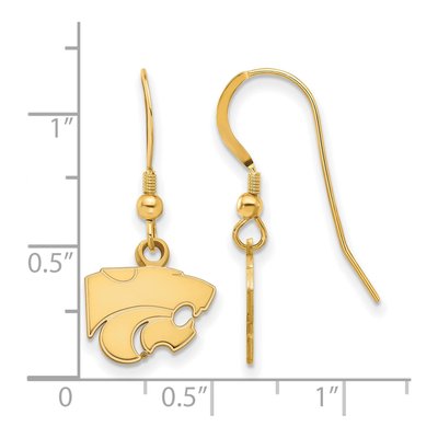 Kansas State University Gold-Plated Sterling Silver Wildcat Wire Earrings – view 2
