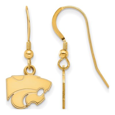 Kansas State University Gold-Plated Sterling Silver Wildcat Wire Earrings