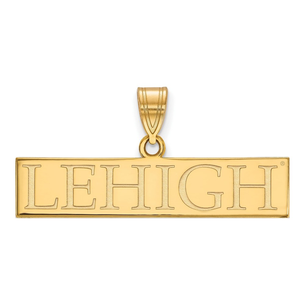 Sterling Silver Gold-Plated Logoart Lehigh University Large Bar Pendant