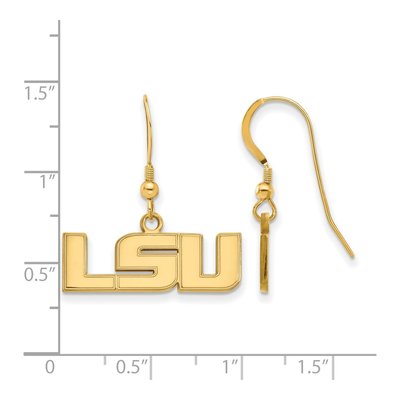 Louisiana State University Gold-Plated Sterling Silver LSU Earrings – view 2