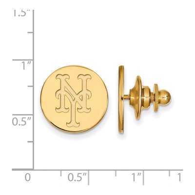 NY Mets Gold-Plated Sterling Silver N-Y Pin – view 2