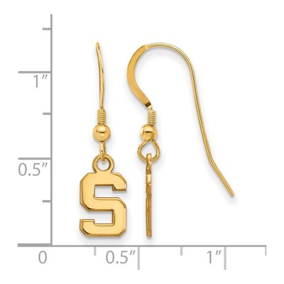 Michigan State University Gold-Plated Sterling Silver Letter S Earrings – view 2