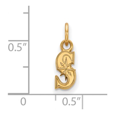 Seattle Mariners Gold-Plated Sterling Silver Extra Small Letter S Pendant – view 2