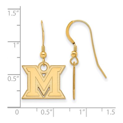 Miami University Gold-Plated Sterling Silver Letter M Earrings – view 2