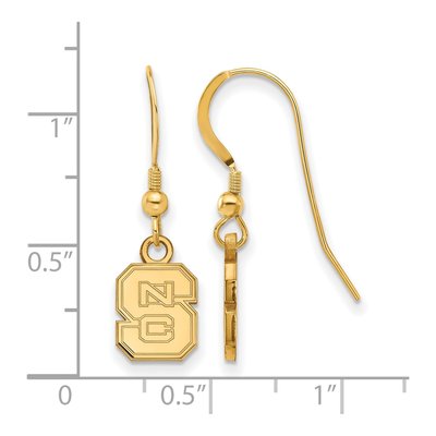 North Carolina State University Gold-Plated Sterling Silver NC N-C-S Extra Small Earrings – view 2
