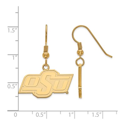 Oklahoma State University Gold-Plated Sterling Silver O-S-U Earrings – view 2