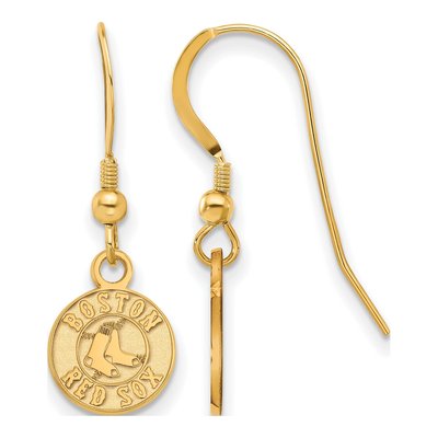 Boston Red Sox Gold-Plated Sterling Silver Dangle Earrings
