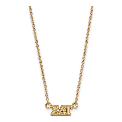 Sigma Delta Tau Gold-Plated Sterling Silver Extra Small Pendant Necklace