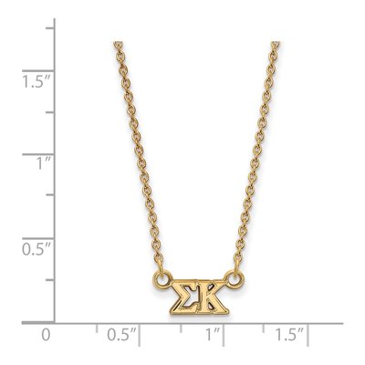 Sigma Kappa Gold-Plated Sterling Silver Extra Small Sorority Necklace – view 2