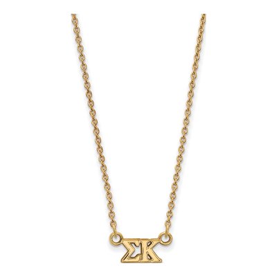 Sigma Kappa Gold-Plated Sterling Silver Extra Small Sorority Necklace