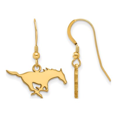 Southern Methodist University Gold-Plated Sterling Silver SMU Mustangs Wire Earrings