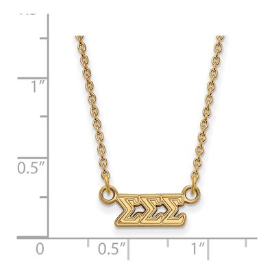Sigma Sigma Sigma Gold-Plated Sterling Silver Sorority Greek Letters Extra Small Pendant – view 2