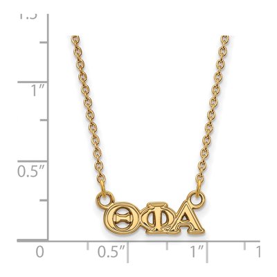 Theta Phi Alpha Gold-Plated Sterling Silver Sorority Greek Letters Extra Small Necklace – view 2