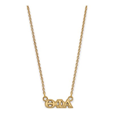 Theta Phi Alpha Gold-Plated Sterling Silver Sorority Greek Letters Extra Small Necklace