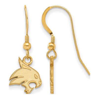 Texas State University Gold-Plated Sterling Silver Bobcat Earrings