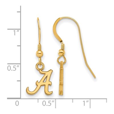 University of Alabama Gold-Plated Sterling Silver Letter A Earrings – view 2