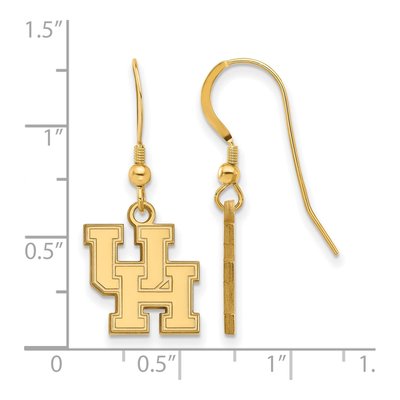 University of Houston Gold-Plated Sterling Silver U-H Small Wire Earrings – view 2