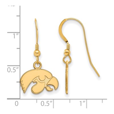 University of Iowa Gold-Plated Sterling Silver Hawk Earrings – view 2