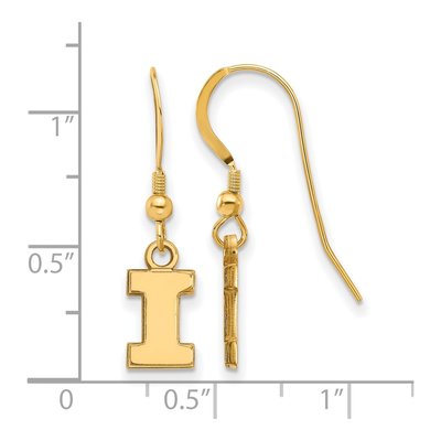 University of Illinois Gold-Plated Sterling Silver Letter I Earrings – view 2