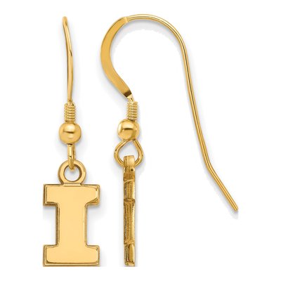 University of Illinois Gold-Plated Sterling Silver Letter I Earrings