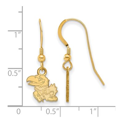University of Kansas Gold-Plated Sterling Silver Jayhawk Earrings – view 2
