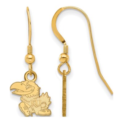 University of Kansas Gold-Plated Sterling Silver Jayhawk Earrings