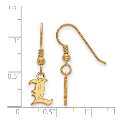 University of Louisville Gold-Plated Sterling Silver Letter L Earrings – view 2