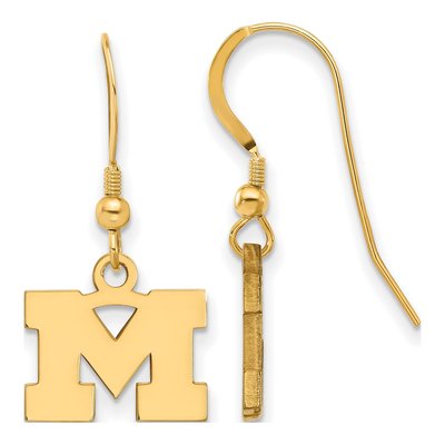 University of Michigan Gold-Plated Sterling Silver Letter M Earrings