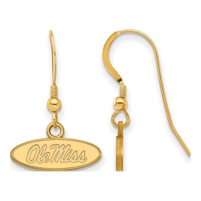 University of Mississippi Gold-Plated Sterling Silver Ole Miss Oval Earrings