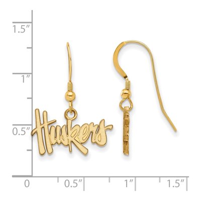 University of Nebraska Gold-Plated Sterling Silver Huskers Earrings – view 2