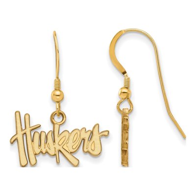 University of Nebraska Gold-Plated Sterling Silver Huskers Earrings
