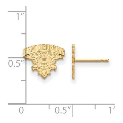 University of New Orleans Gold-Plated Sterling Silver UNO Privateers Stud Earrings – view 2