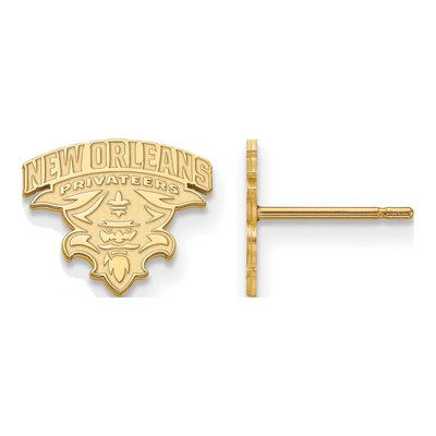 University of New Orleans Gold-Plated Sterling Silver UNO Privateers Stud Earrings