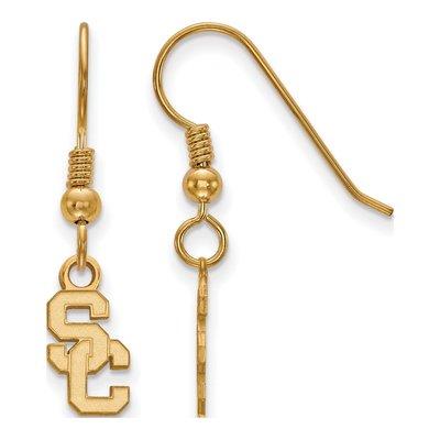 University of Southern California Gold-Plated Sterling Silver USC Trojans S-C Earrings