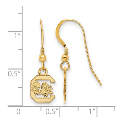 University of South Carolina Gold-Plated Sterling Silver Earrings – view 2