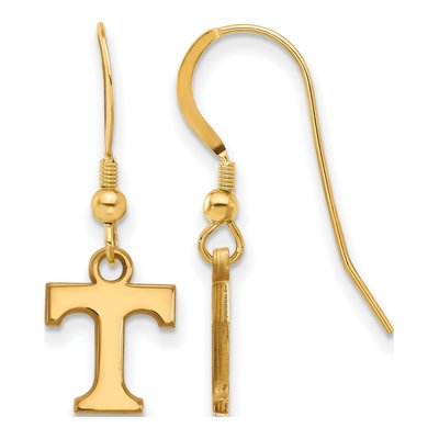 University of Tennessee Gold-Plated Sterling Silver Letter T Earrings