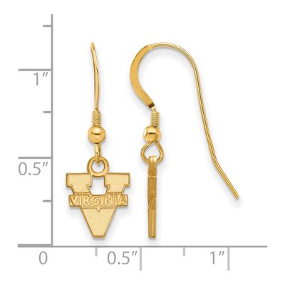 University of Virginia Gold-Plated Sterling Silver UVA Extra Small Earrings – view 2
