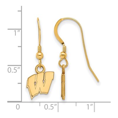 University of Wisconsin Gold-Plated Sterling Silver Letter W Earrings – view 2
