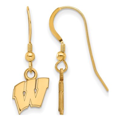 University of Wisconsin Gold-Plated Sterling Silver Letter W Earrings