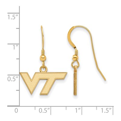 Virginia Tech Gold-Plated Sterling Silver V-T Earrings – view 2