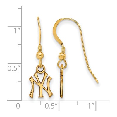 New York Yankees Gold-Plated Sterling Silver NY Dangle Earrings – view 2