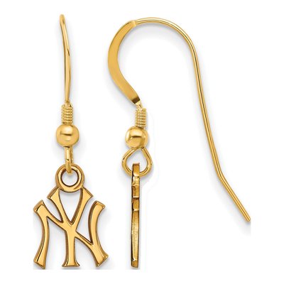 New York Yankees Gold-Plated Sterling Silver NY Dangle Earrings