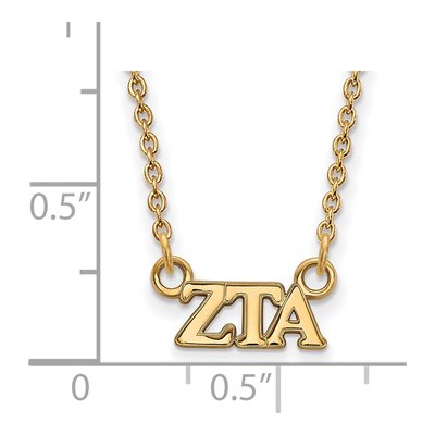 Zeta Tau Alpha Gold-Plated Sterling Silver Sorority Greek Letters Extra Small Necklace – view 2