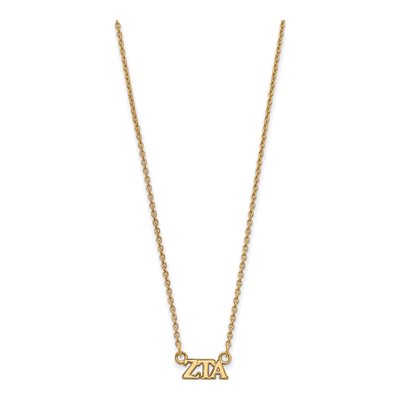 Zeta Tau Alpha Gold-Plated Sterling Silver Sorority Greek Letters Extra Small Necklace
