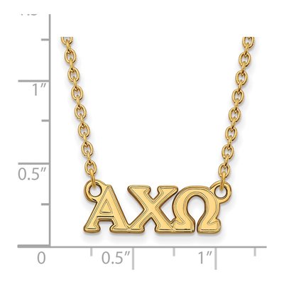 Alpha Chi Omega Gold-Plated Sterling Silver Sorority Greek Letters Small Necklace – view 2