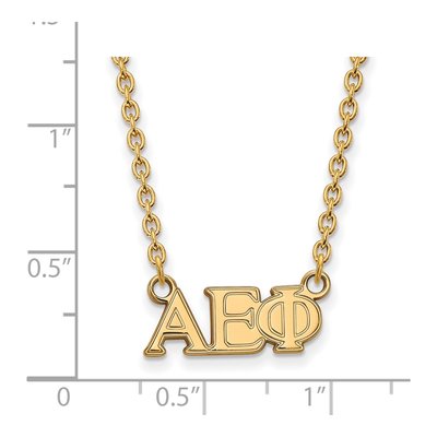 Alpha Epsilon Phi Gold-Plated Sterling Silver Medium Sorority Pendant Necklace – view 2